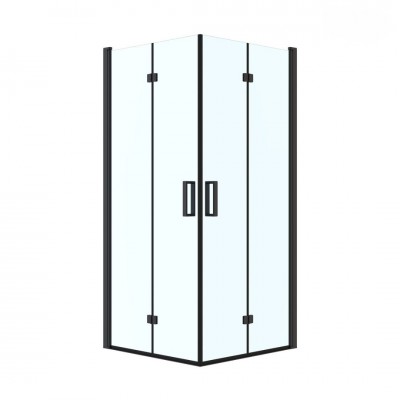 Oltens Byske kabina prysznicowa 80x80 cm kwadratowa czarny mat/szkło przezroczyste 20001300