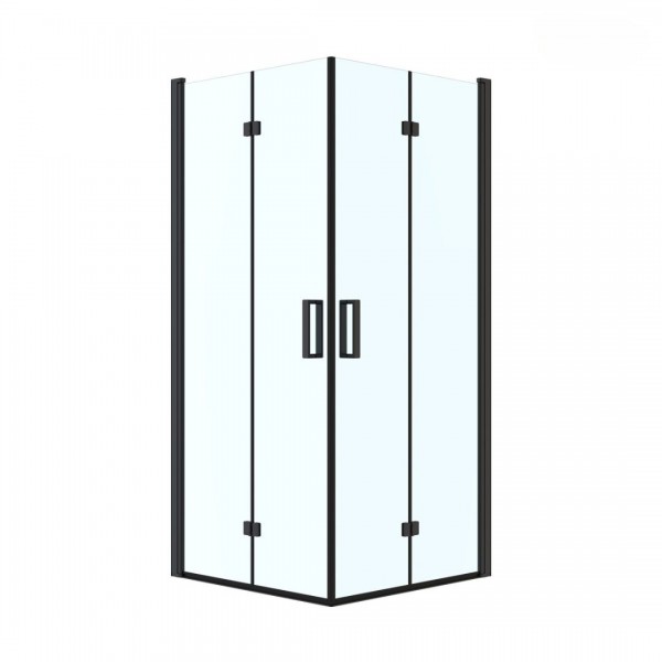 Oltens Byske kabina prysznicowa 80x80 cm kwadratowa czarny mat/szkło przezroczyste 20001300