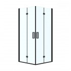 Oltens Byske kabina prysznicowa 80x80 cm kwadratowa czarny mat/szkło przezroczyste 20001300