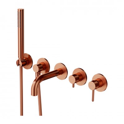 Omnires Y bateria wannowa podtynkowa 5-otworowa miedź szczotkowana Y1237/1SCPB