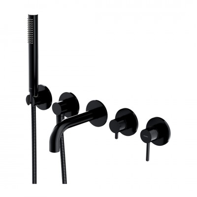 Omnires Y bateria wannowa podtynkowa 5-otworowa czarny półpołysk Y1237/1SBL