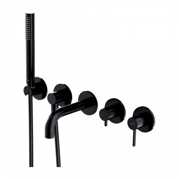 Omnires Y bateria wannowa podtynkowa 5-otworowa czarny półpołysk Y1237/1SBL