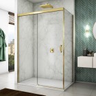 Sanswiss Cadura kabina prysznicowa kwadratowa 110x110 cm lewa złoty CAS2G1101207+CAST1101207