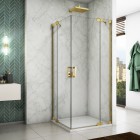 Sanswiss Cadura kabina prysznicowa kwadratowa 75 cm złoty CA13G0751207+CA13D0751207