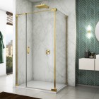 Sanswiss Cadura kabina prysznicowa kwadratowa 100 cm prawa złoty CA31CD1001207+CAT21001207