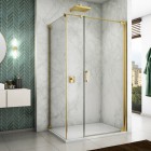 Sanswiss Cadura kabina prysznicowa kwadratowa 110 cm prawa złoty CA31CD1101207+CAT51101207