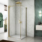 Sanswiss Cadura kabina prysznicowa prostokątna 75x70 cm złoty lewa CA1CG0751207+CAT10701207
