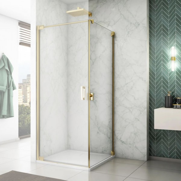 Sanswiss Cadura ścianka prysznicowa 80 cm boczna do drzwi złoty CAT10801207