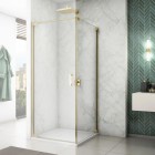 Sanswiss Cadura ścianka prysznicowa 90 cm boczna do drzwi złoty CAT10901207