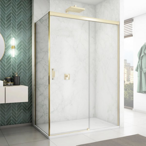 Sanswiss Cadura ścianka prysznicowa 90 cm boczna do drzwi złoty CAST0901207