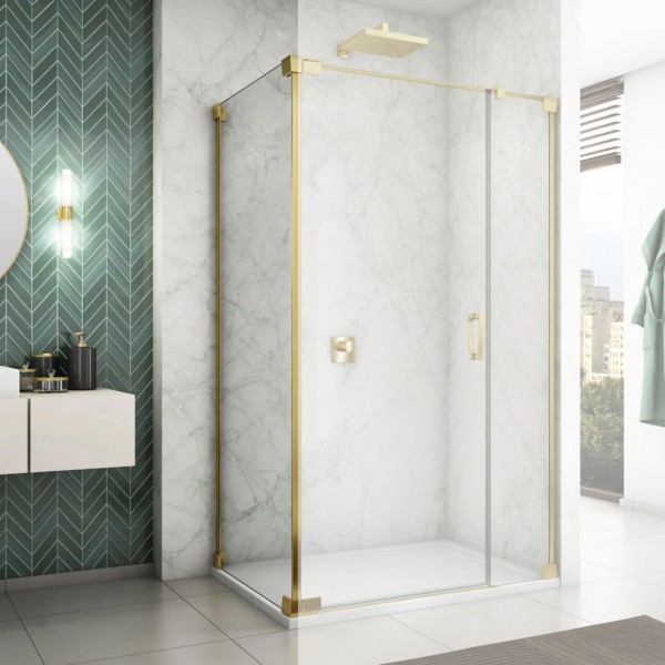 Sanswiss Cadura ścianka prysznicowa 80 cm boczna do drzwi złoty CAT20801207