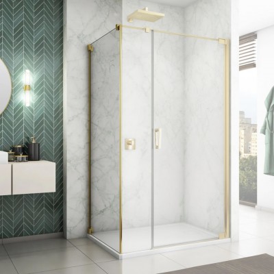 Sanswiss Cadura ścianka prysznicowa 90 cm boczna do drzwi złoty CAT50901207