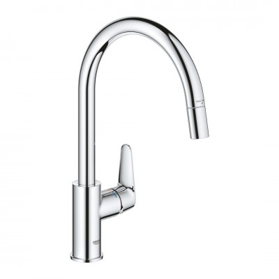 Grohe BauCurve bateria kuchenna stojąca z wyciąganą wylewką chrom 30547000