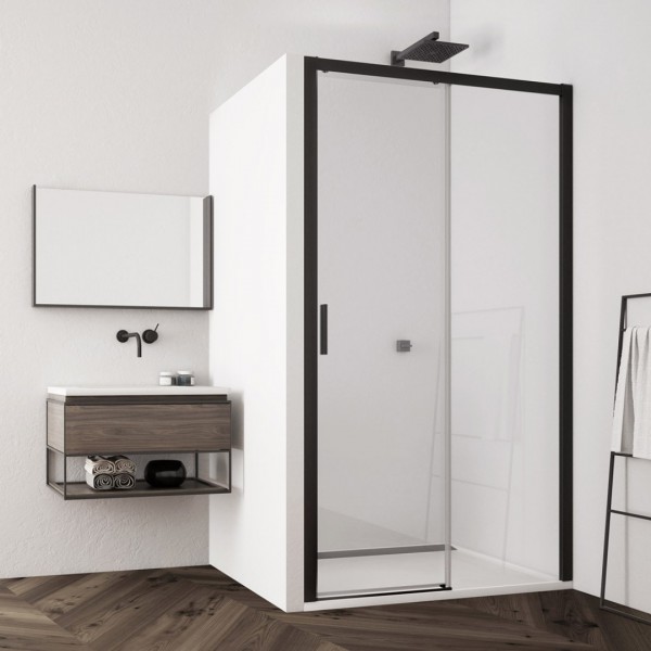 Sanswiss Top Line S drzwi prysznicowe 160 cm prawe czarny mat TLS2D1600607