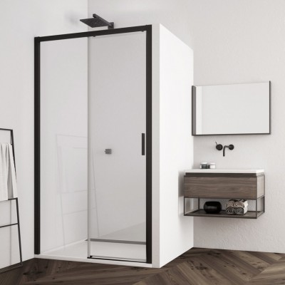 Sanswiss Top Line S drzwi prysznicowe 140 cm lewe czarny mat TLS2G1400607