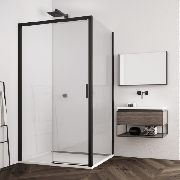 Sanswiss Top Line S kabina prysznicowa prostokątna 140x75 cm lewa czarny mat TLS2G1400607+TOPF20750607