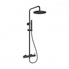 Oltens Molle zestaw prysznicowy ścienny z deszczownicą czarny mat 36504300