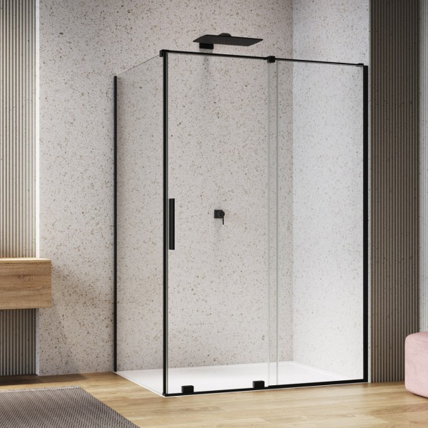 Sanswiss Amalia kabina prysznicowa prostokątna 120x80 cm czarny mat 52615