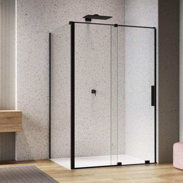 Sanswiss Amalia kabina prysznicowa prostokątna 120x80 cm czarny mat 52630