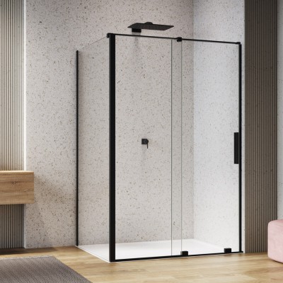 Sanswiss Amalia kabina prysznicowa prostokątna 120x80 cm czarny mat 52630