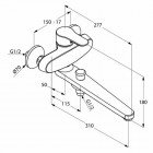 Kludi Objekta bateria wannowa ścienna