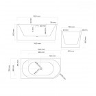 Oltens Delva wanna wolnostojąca narożna 150x75 cm akrylowa lewa biała 11007000