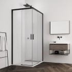 Sanswiss Top Line S kabina prysznicowa kwadratowa 100 cm czarny mat TLSAC1000607