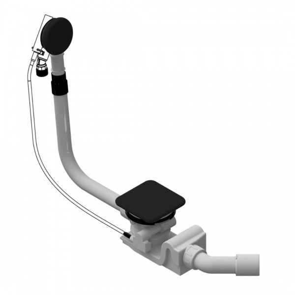 Kaldewei przelew wannowy przedłużony z napełnianiem czarny błyszczący 687772020701