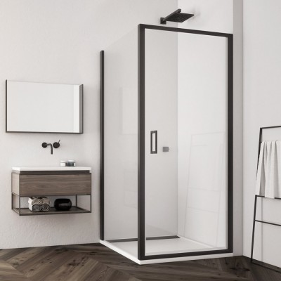 Sanswiss Top Line S kabina prysznicowa kwadratowa 70 cm czarny mat 52805