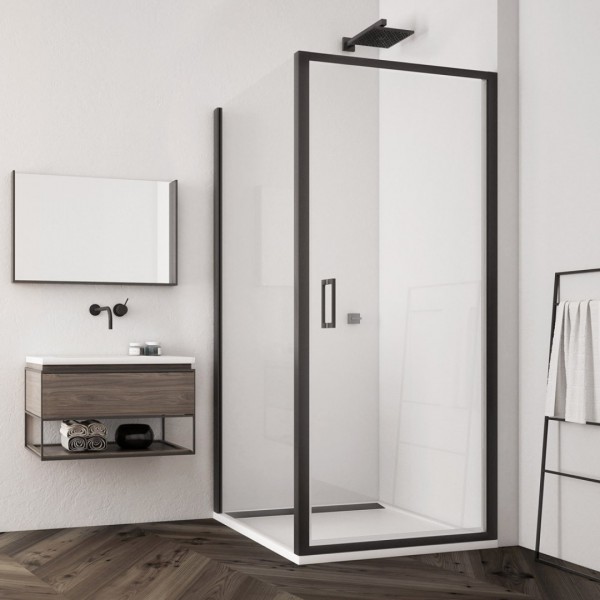 Sanswiss Top Line S kabina prysznicowa kwadratowa 70 cm czarny mat 52805