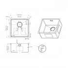 Oltens Hydda zlewozmywak stalowy 44x44 cm 1 komorowy stal szlachetna polerowana 71103100