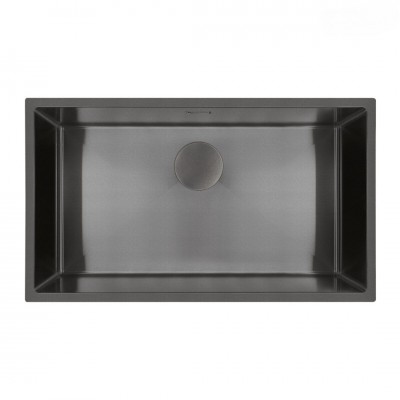 Oltens Hydda zlewozmywak stalowy 76x44 cm 1 komorowy czarny 71105300