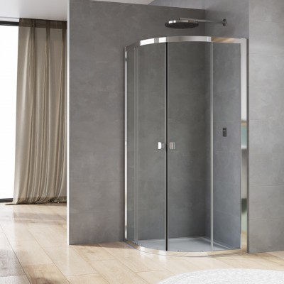 Sanswiss Arelia kabina prysznicowa półokrągła 80 cm srebrny polerowany D20SR550804007