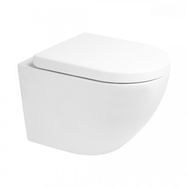 Oltens Hamnes Kort Stille miska WC wisząca PureRim z deską wolnoopadającą biały 42026000