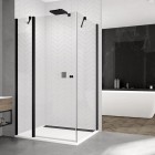 Sanswiss Solino kabina prysznicowa prostokątna 90x70 cm czarny mat OL1309000607+SOLT107000607