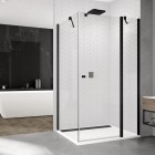 Sanswiss Solino kabina prysznicowa prostokątna 90x70 cm czarny mat OL1309000607+SOLT107000607