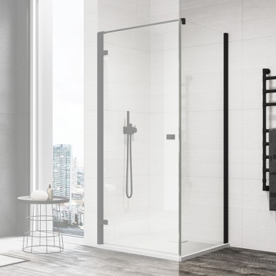 Sanswiss Annea ścianka prysznicowa 100 cm boczna do drzwi czarny mat ANT110000607
