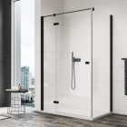 Sanswiss Annea kabina prysznicowa prostokątna 90x75 cm lewa czarny mat AN13G09000607+ANT107500607