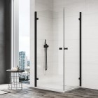 Sanswiss Annea kabina prysznicowa kwadratowa 80 cm czarny mat AN1CG08000607+AN1CD08000607