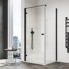 Sanswiss Annea kabina prysznicowa kwadratowa 90 cm lewa czarny mat AN1CG09000607+ANT109000607