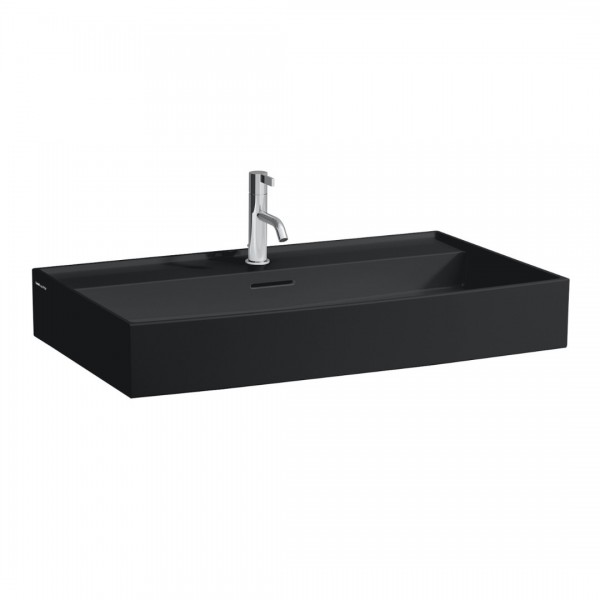 Laufen Kartell umywalka ścienna 80x46 cm szlifowany spód czarny mat H8163367161041