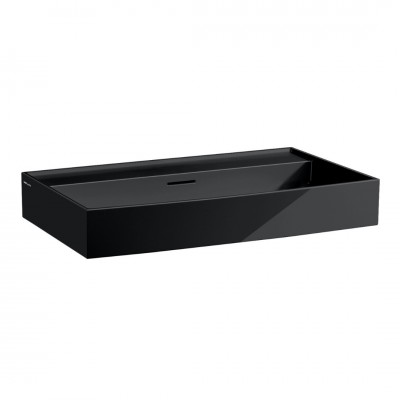 Laufen Kartell umywalka ścienna 80x46 cm szlifowany spód czarny połysk H8163360201091
