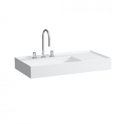 Laufen Kartell umywalka ścienna 90x46 cm lewa biały mat H8103387571581