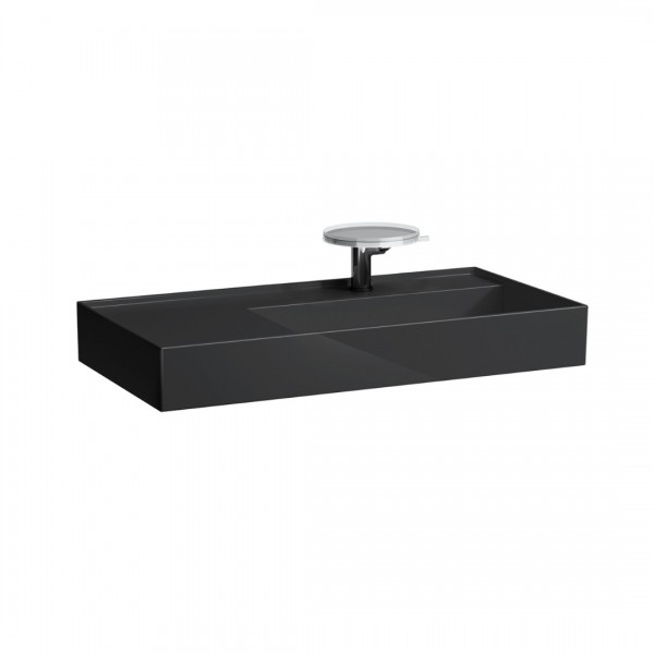 Laufen Kartell umywalka ścienna 90x46 cm prawa czarny połysk H8103390201111