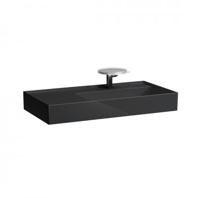 Laufen Kartell umywalka ścienna 90x46 cm prawa czarny połysk H8103390201111