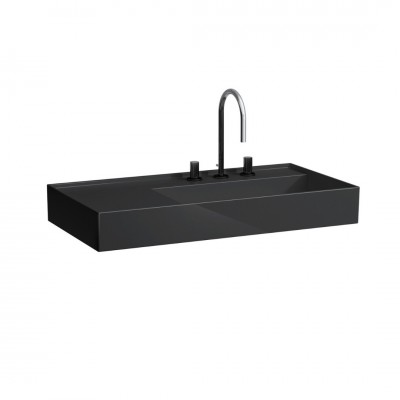 Laufen Kartell umywalka ścienna 90x46 cm prawa czarny połysk H8103390201581