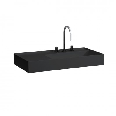 Laufen Kartell umywalka ścienna 90x46 cm prawa czarny mat H8103397161581