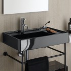 Laufen Kartell umywalka ścienna 60x46 cm lewa czarny połysk H8103340201111