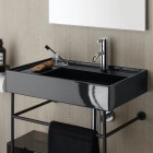 Laufen Kartell umywalka ścienna 60x46 cm prawa czarny połysk H8103350201111