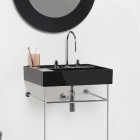 Laufen Kartell umywalka ścienna 60x46 cm prawa czarny połysk H8103350201581